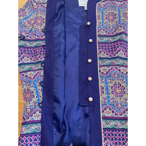 Vtg Adrianna Papell Womens Floral Silk Jacket Size 8 90s Indie Fairy Old Money - Picture 9 of 14